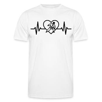 Judo du cœur – Arts martiaux passionnés - T-shirt sport Homme - blanc - Devant - AI Model Male 178 dark (178cm)