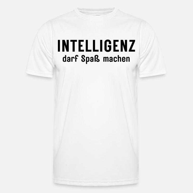 Intelligenz darf Spaß machen Statement Design - Männer Funktions-T-Shirt - Weiß