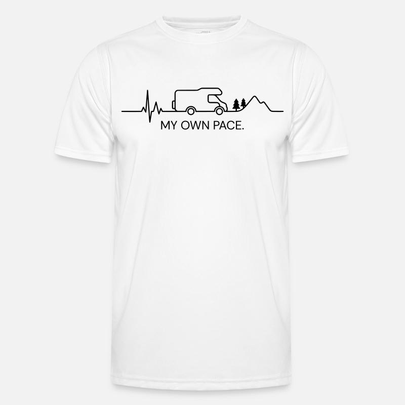 MY OWN PACE.  (ECG - color customizable) - Men's Functional T-Shirt - white