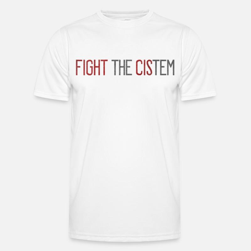 Fight The CIS-tem - Statement Against Binary - Men's Functional T-Shirt - white