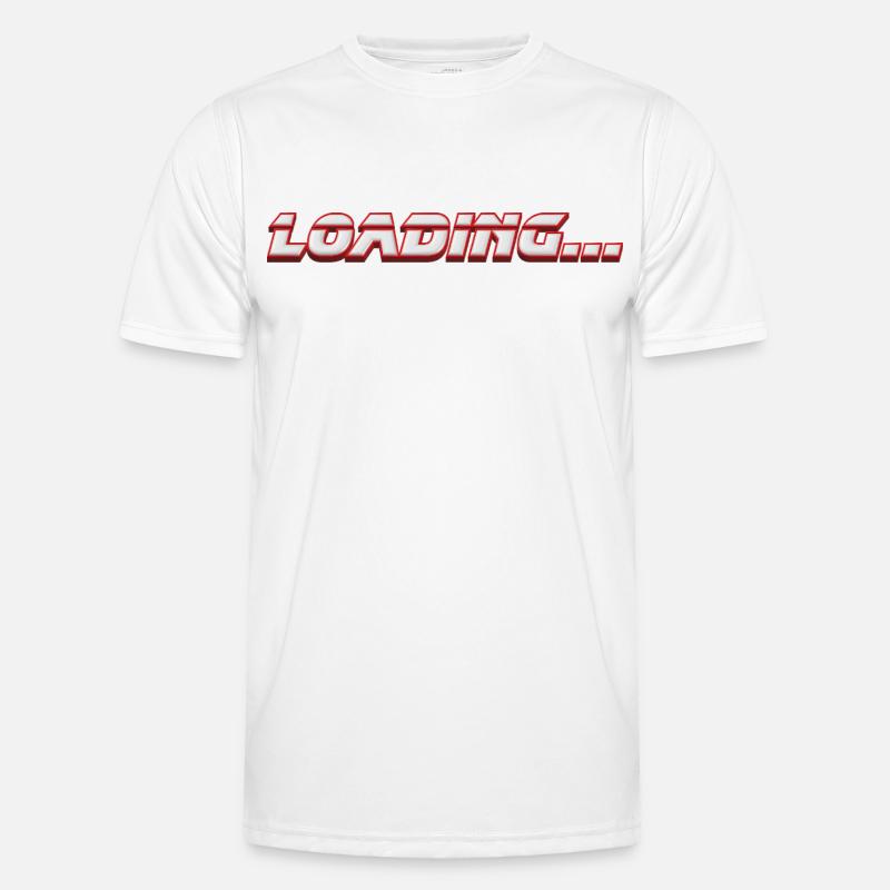 LOADING... – 3D Gamer Typography for Nerds & Gamers - Men's Functional T-Shirt - white