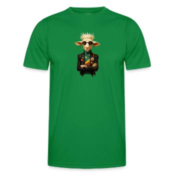 Sheep rock icon in retro style - Men's Functional T-Shirt - kelly green - Front - AI Model Male 178 dark (178cm)