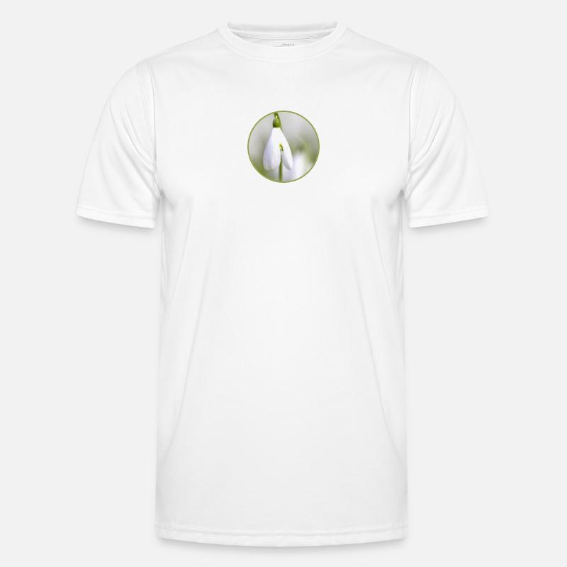 Perce-neige fleur blanche Fleur blanche Éclosion précoce T-shirt sport Homme