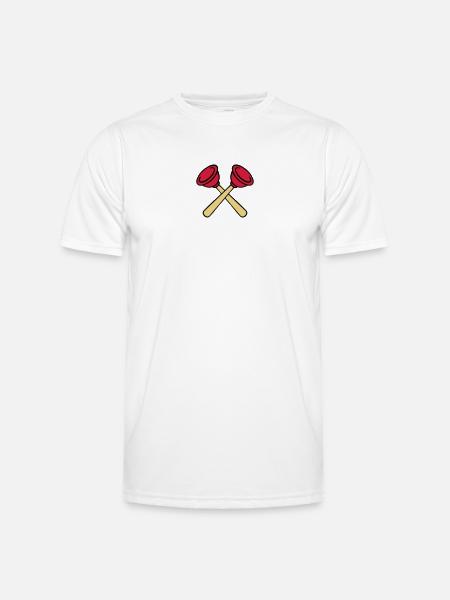 Pömpel gekreuzt - Männer Funktions-T-Shirt - Weiß