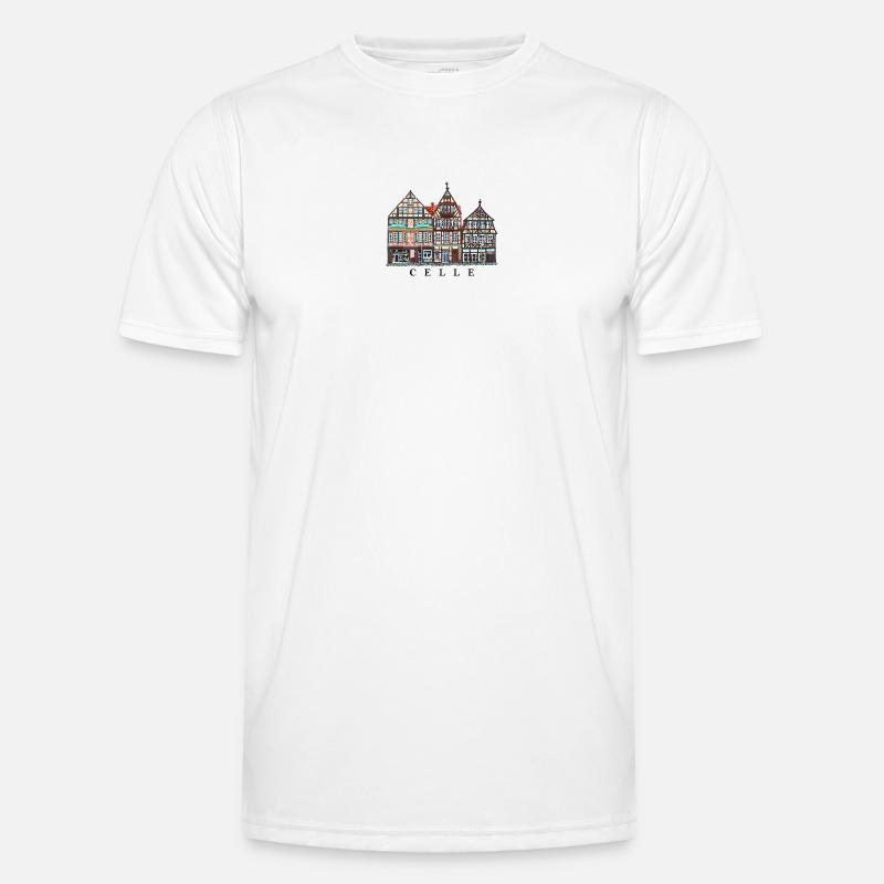 Celle, Lower Saxony, Half-timbered houses, Germany - Men's Functional T-Shirt - white