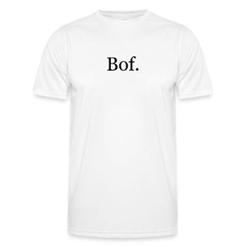 "Bof." T-Shirt – minimalistischer französischer Humor - Männer Funktions-T-Shirt - Weiß - Vorne - AI Model Male 178 dark (178cm)