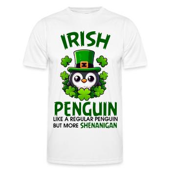 Irish Penguin Shenanigan - Men's Functional T-Shirt - white - Front - AI Model Male 178 dark (178cm)