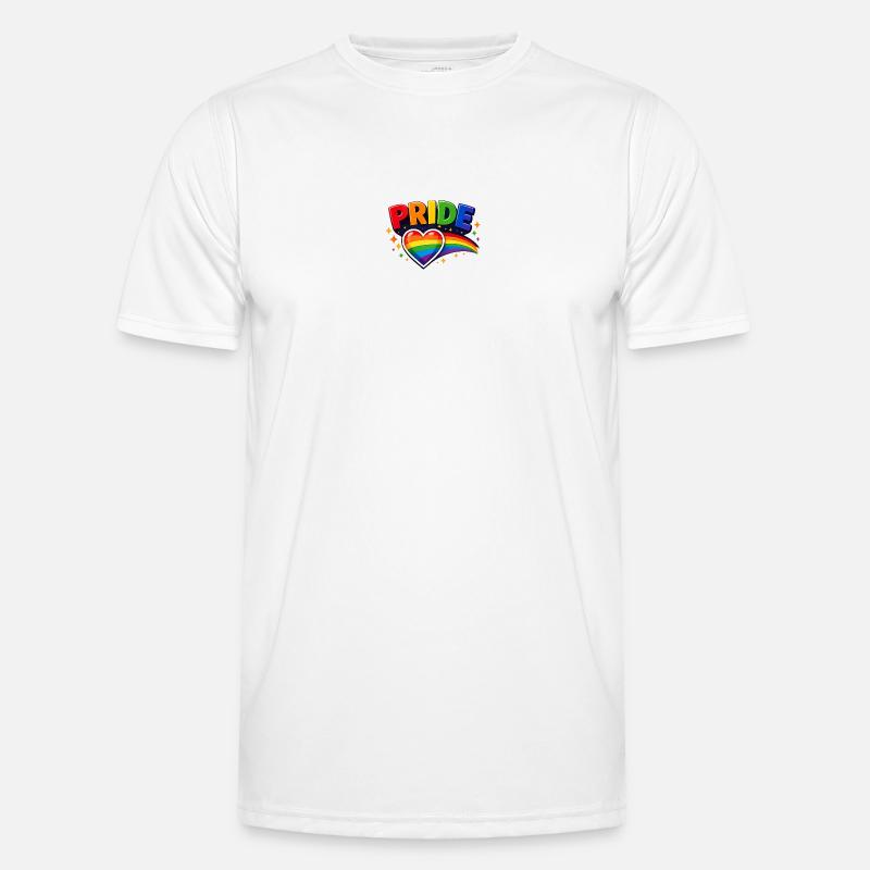 Stolz Regenbogenherz-Emblem Männer Funktions-T-Shirt