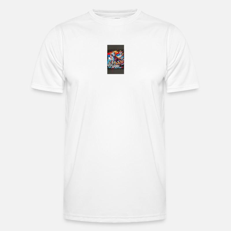 Conception du drapeau national du loup de Serbie T-shirt sport Homme