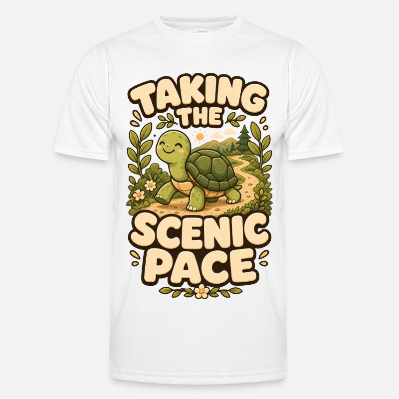 Taking The Scenic Pace Turtle - Men's Functional T-Shirt - white