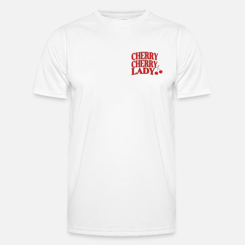 Cherry Lady Retro Script Typography Men's Functional T-Shirt
