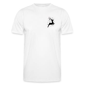 Un renne bondissant - T-shirt sport Homme - blanc - Devant - AI Model Male 178 dark (178cm)