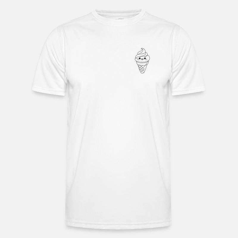 Softeis Eiscreme Icon Minimal Statement - Männer Funktions-T-Shirt - Weiß