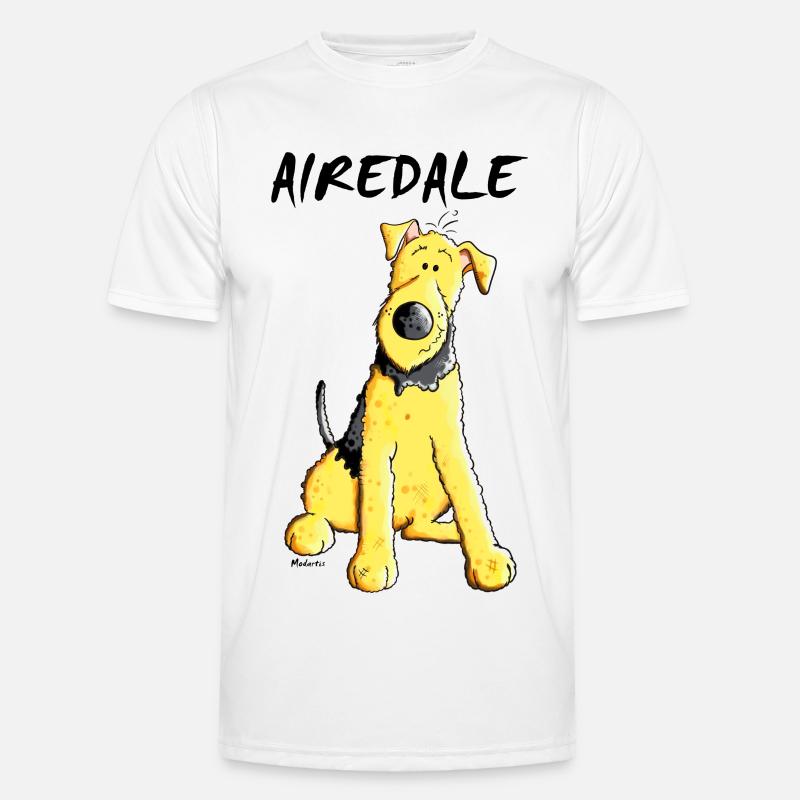 Witziger Airedale Terrier Männer Funktions-T-Shirt
