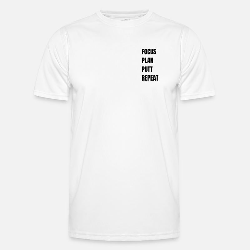 Golf Focus Plan Putt Repeat - Men's Functional T-Shirt - white