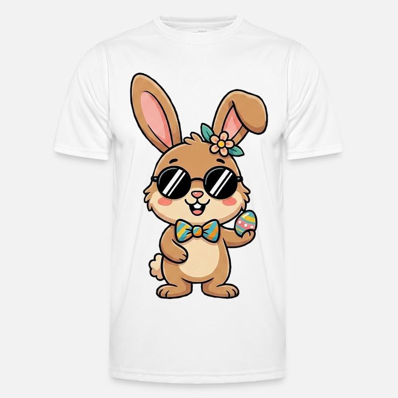Easter Cool Easter Bunny Sunglasses - Men's Functional T-Shirt - white
