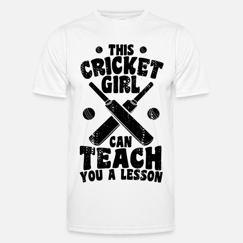 Cricket Mädchen erteilt dir eine Lektion - Männer Funktions-T-Shirt - Weiß
