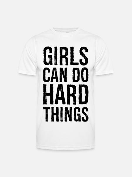 Mädchen können harte Dinge tun - Männer Funktions-T-Shirt - Weiß