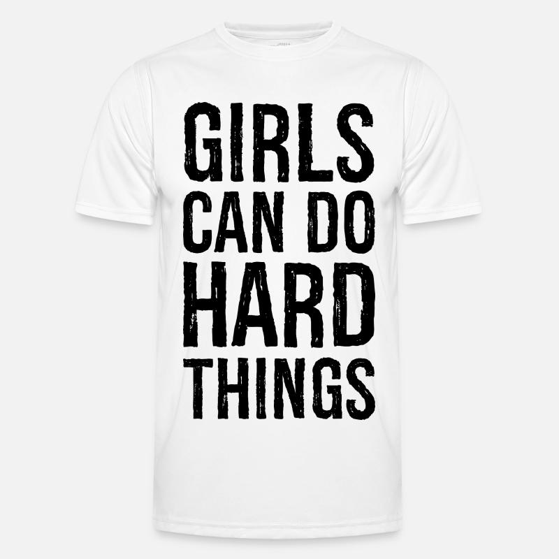 girls can do hard things - Men's Functional T-Shirt - white