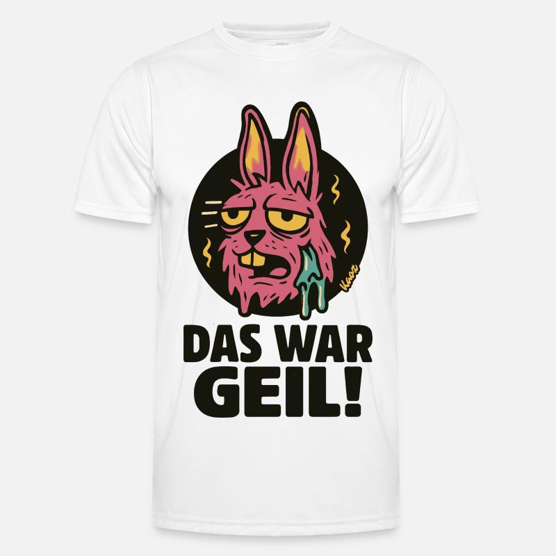 Pinker Hase Graffiti: Das War Geil - Männer Funktions-T-Shirt - Weiß