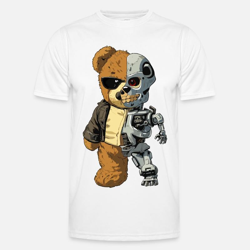 Bear Robot Cyborg - Men's Functional T-Shirt - white