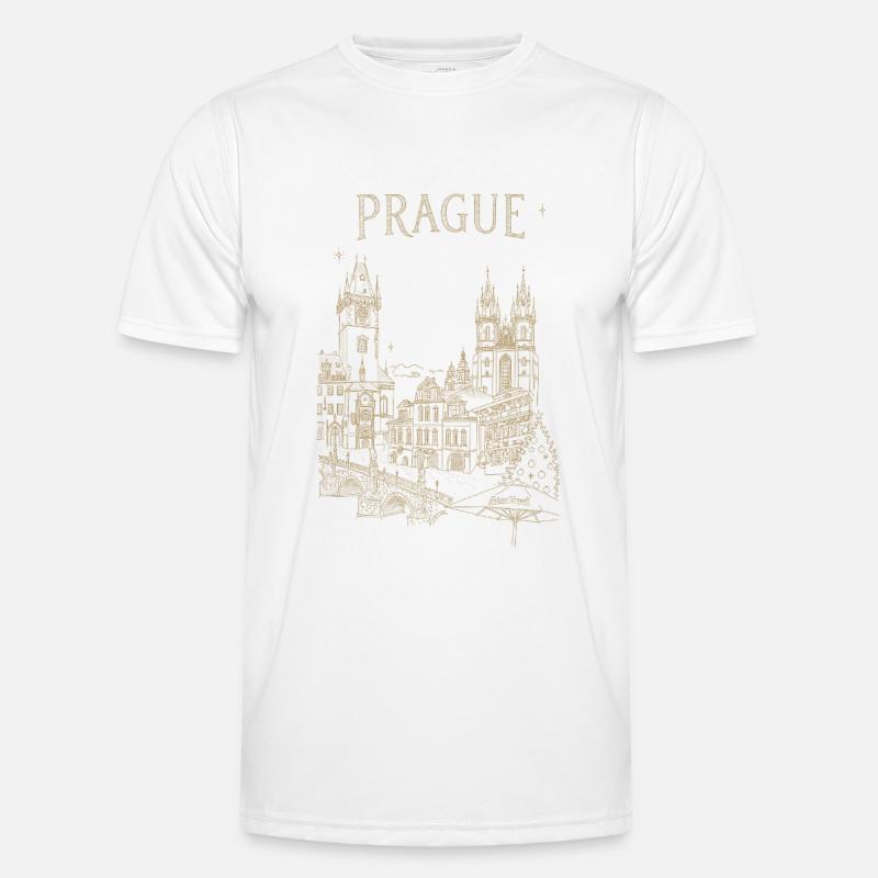 Stylized Prague - Men's Functional T-Shirt - white