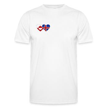 Drapeau du Groenland Danemark Cœur - T-shirt sport Homme - blanc - Devant - AI Model Male 178 dark (178cm)