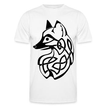 Renard celtique noir - T-shirt sport Homme - blanc - Devant - AI Model Male 178 dark (178cm)