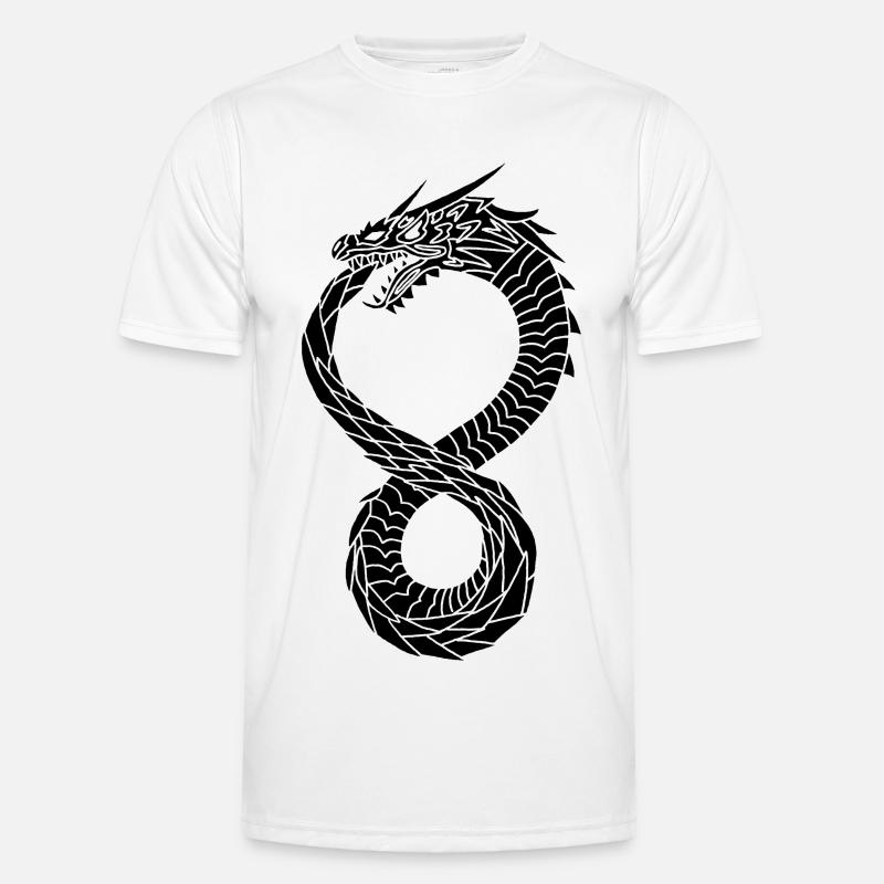 Schwarzer unendlicher Drache Männer Funktions-T-Shirt