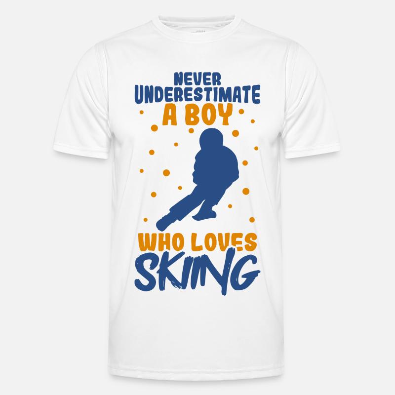 Never underestimate a ski boy - Men's Functional T-Shirt - white
