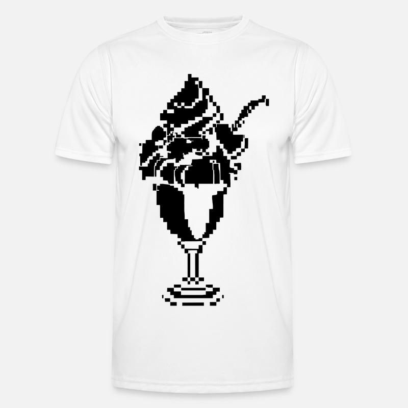 Eisbecher Pixel Männer Funktions-T-Shirt