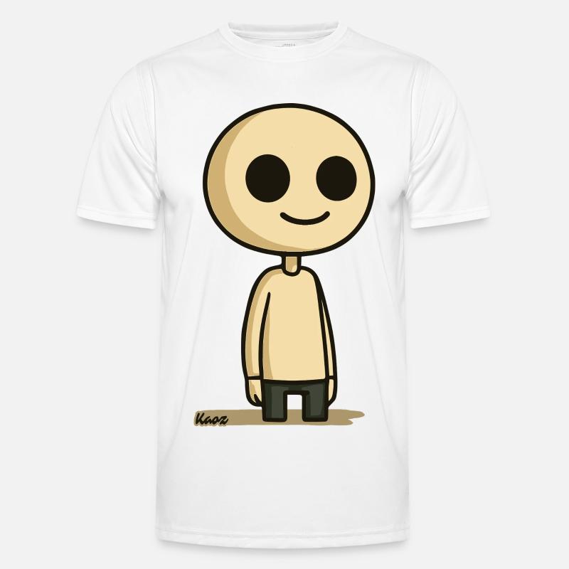 Schlichte Comic Figur mit rundem Kopf - Männer Funktions-T-Shirt - Weiß