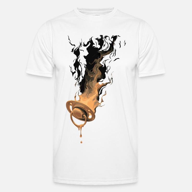 Burning pacifier - Men's Functional T-Shirt - white