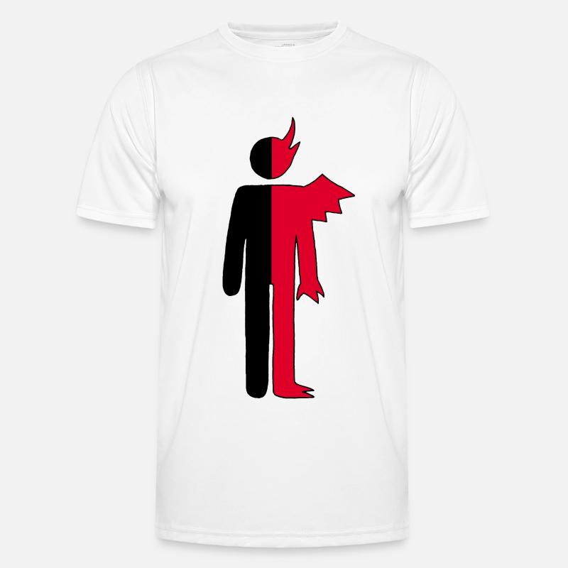 Mann oder Dämon Piktogramm - Männer Funktions-T-Shirt - Weiß