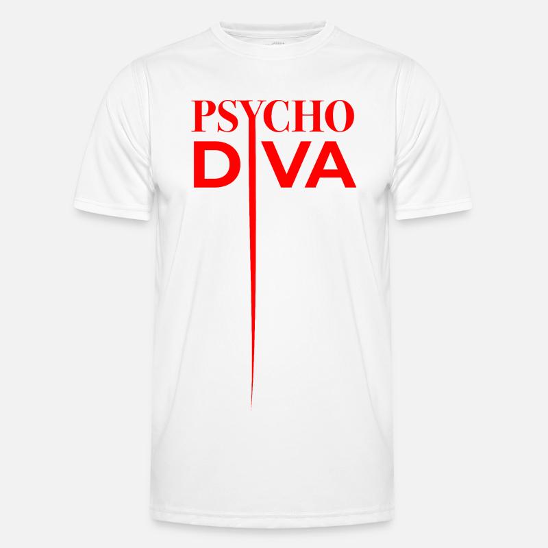 Psycho Diva – Sarkasmus-Spruch Rot Männer Funktions-T-Shirt