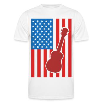 Ukulele USA Flagge - Männer Funktions-T-Shirt - Weiß - Vorne - AI Model Male 178 dark (178cm)