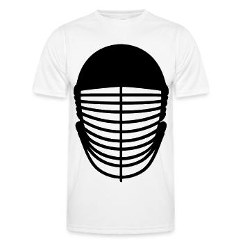 Fencing mask - Men's Functional T-Shirt - white - Front - AI Model Male 178 dark (178cm)