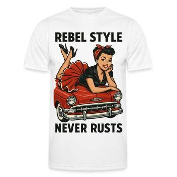 Rockabilly Pin-Up: Rebel Style Never Rusts Retro - Men's Functional T-Shirt - white - Front - AI Model Male 178 dark (178cm)
