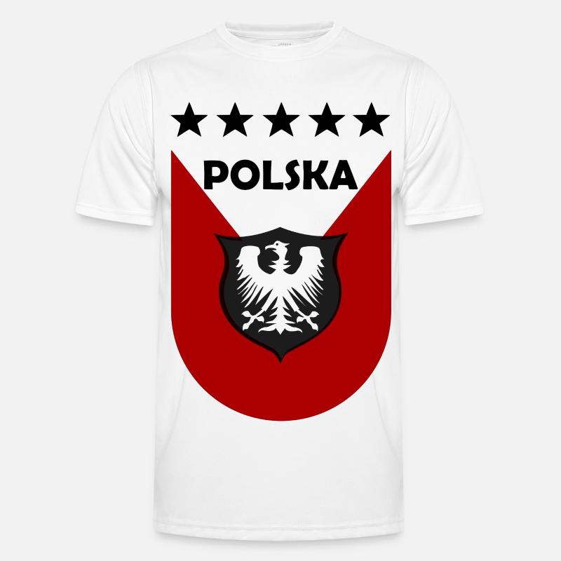 Polnisches Wappen Shield Design - Männer Funktions-T-Shirt - Weiß