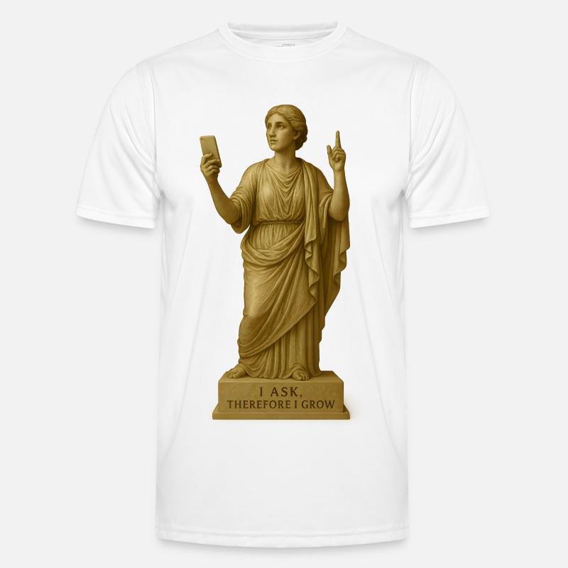 Ancient Philosopher Statue with Message - Men's Functional T-Shirt - white