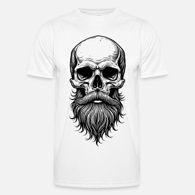 Skull mit Bart Männer Funktions-T-Shirt