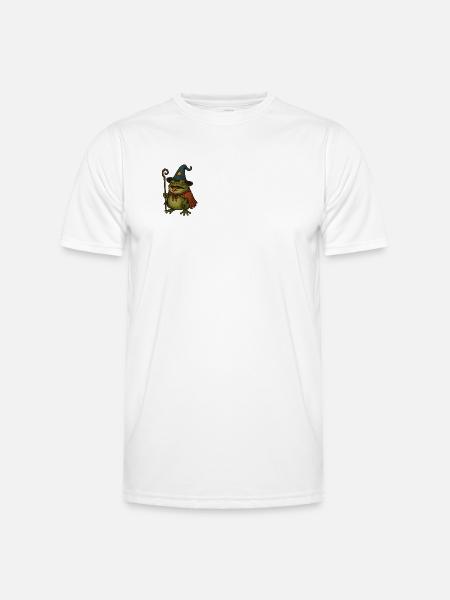 Magischer Froschwächter mit Zauberhut - Männer Funktions-T-Shirt - Weiß