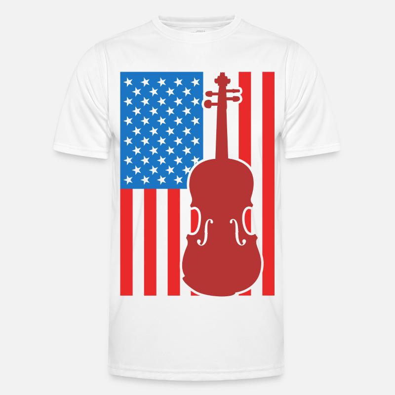 Fiddle USA Flag Men's Functional T-Shirt