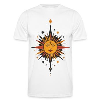 Sun Star Talisman Pattern Sun Moon Stars - Men's Functional T-Shirt - white - Front - AI Model Male 178 dark (178cm)