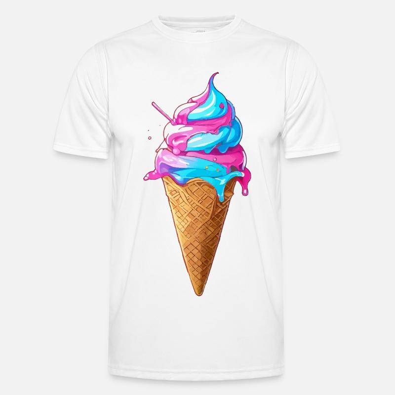 Lecker Eiscreme | Synthwave Eistüte Männer Funktions-T-Shirt
