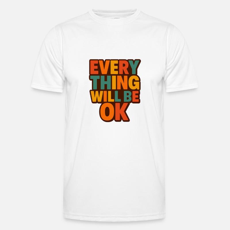Alles wird gut, Retro-Typ - Männer Funktions-T-Shirt - Weiß
