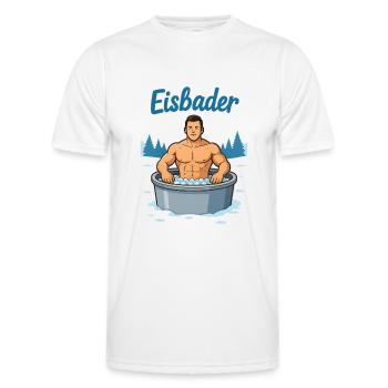 Eisbader Muskelmann im Eisbad - Männer Funktions-T-Shirt - Weiß - Vorne - AI Model Male 178 dark (178cm)