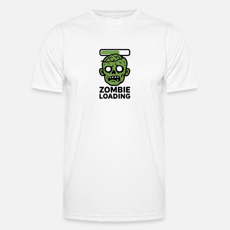 Zombie Loading Skull Graphic - Men's Functional T-Shirt - white