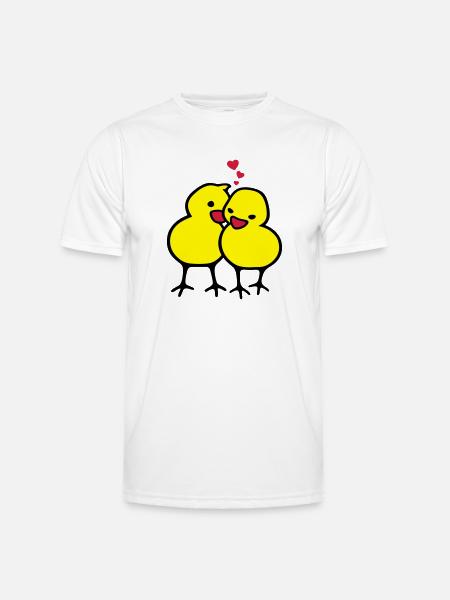 chicks in love (c) - Men's Functional T-Shirt - white
