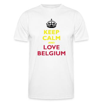 Keep Calm & Love Belgium - T-shirt sport Homme - blanc - Devant - AI Model Male 178 dark (178cm)